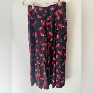 Maeve Black and Red Floral Pants